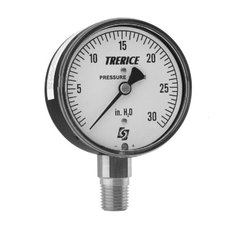 Pressure Gauge 0 to 30 PSI 2-1/2" Face Steel Case 1/4" Thread Lower Connection 